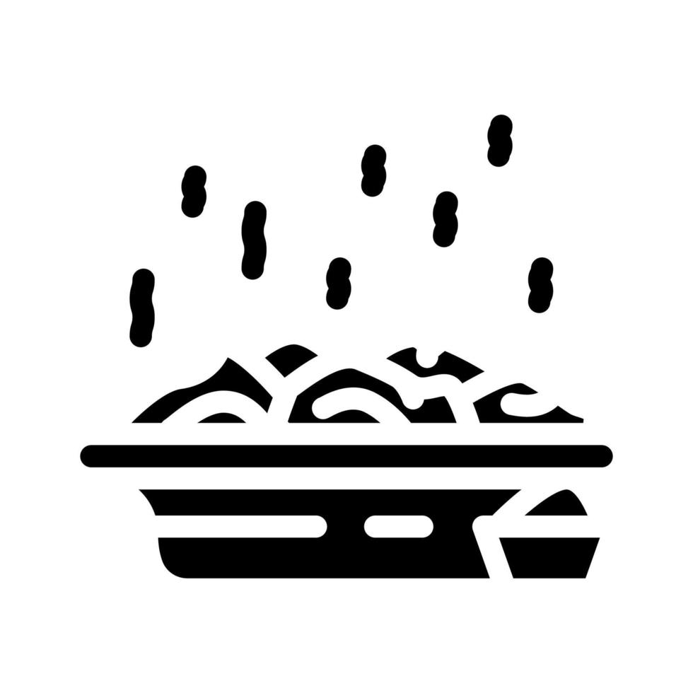 piatto con Ravioli glifo icona vettore illustrazione