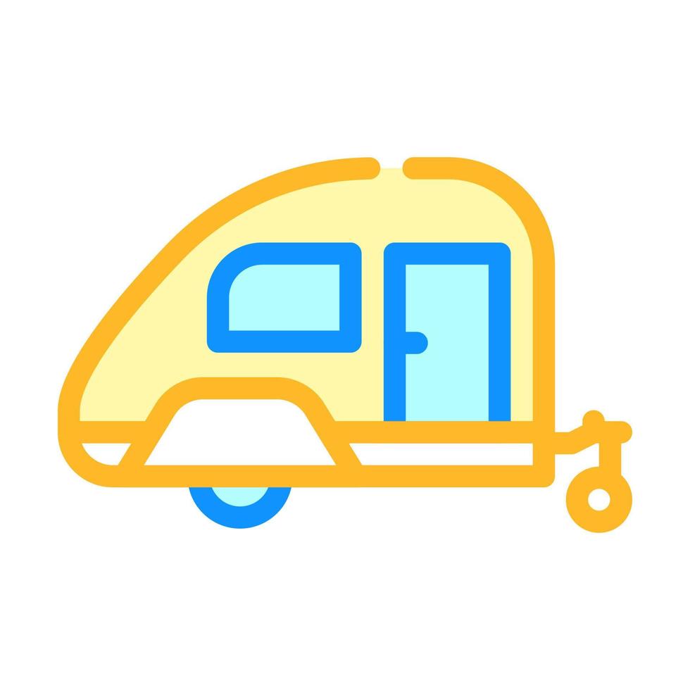 trailer casa su ruote colore icona vettore illustrazione