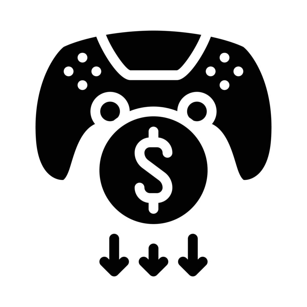 cashback dopo acquistare video gioco glifo icona vettore illustrazione