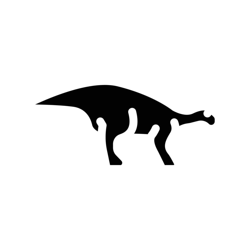 iguanodon dinosauro glifo icona vettore illustrazione cartello