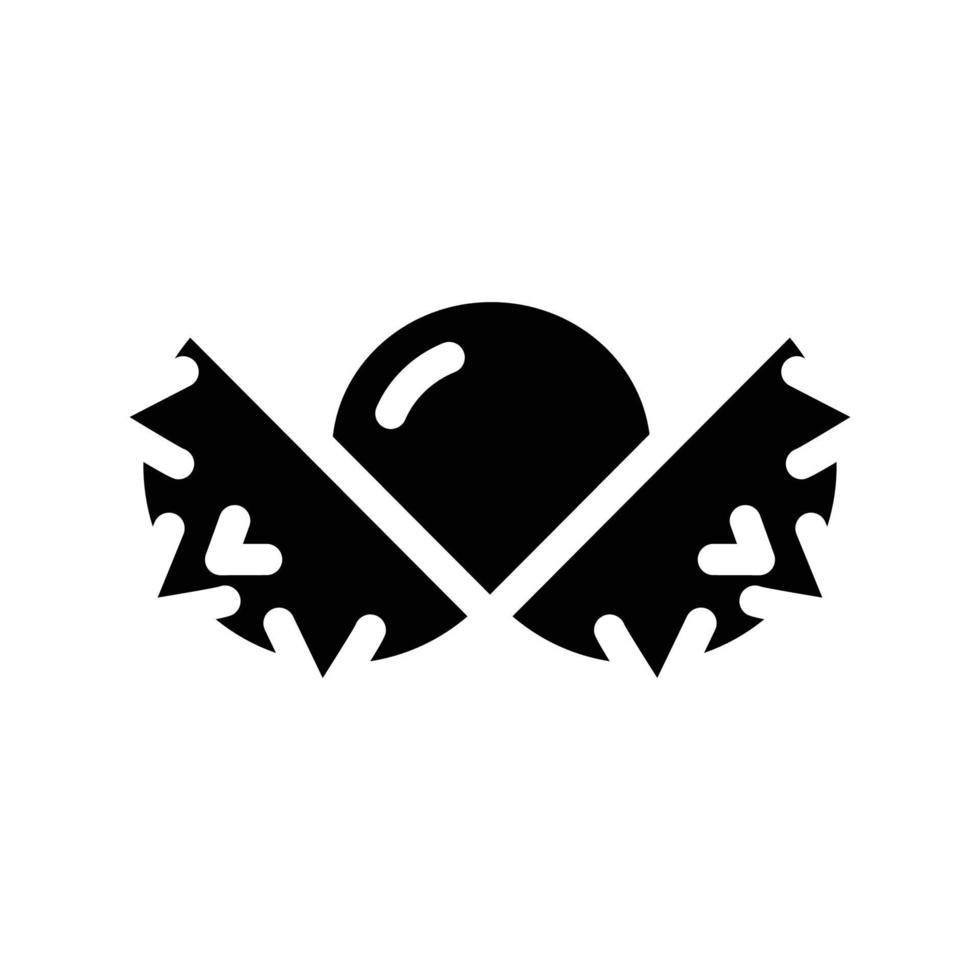 Castagna Noce glifo icona vettore nero illustrazione
