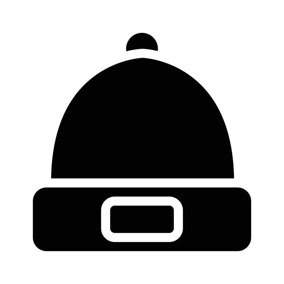 cappello berretto glifo icona vettore nero illustrazione
