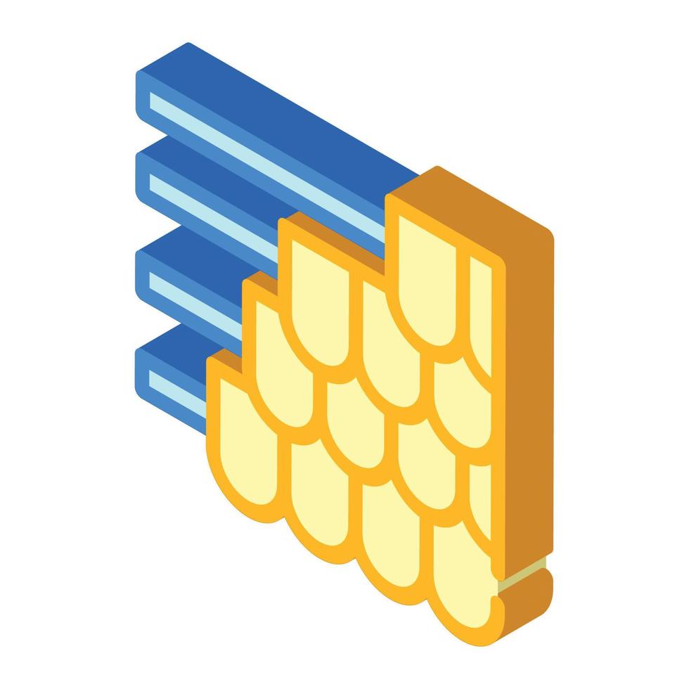 tetto copertura mucchio isometrico icona vettore illustrazione