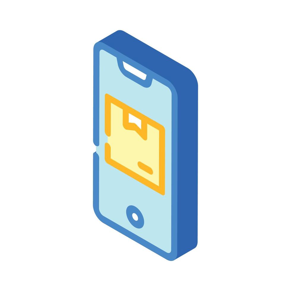 Telefono App per puntamento consegna isometrico icona vettore illustrazione