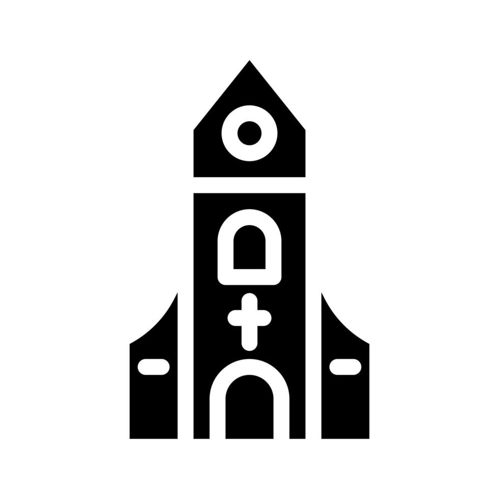 cristiano Chiesa glifo icona vettore illustrazione