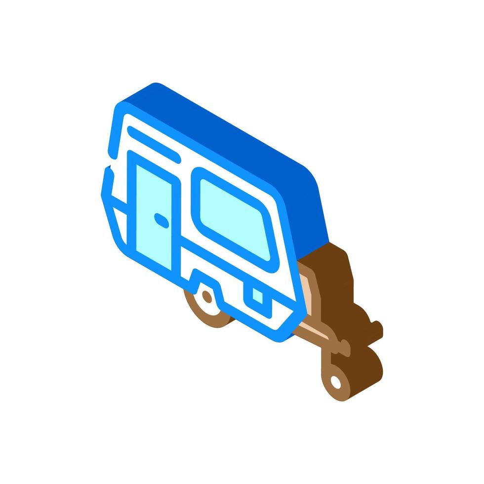 trailer campeggio isometrico icona vettore illustrazione