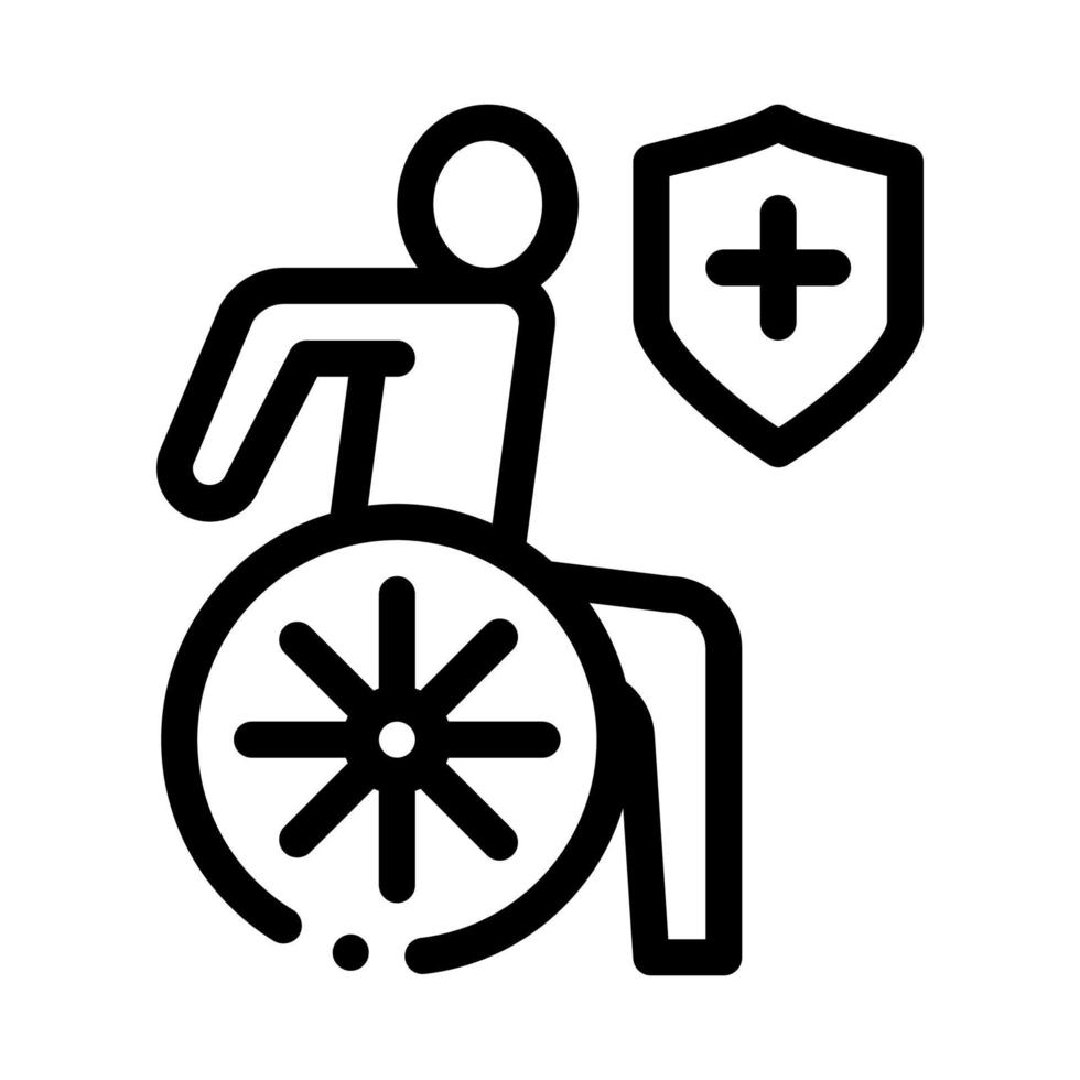 malvagità umano su sedia a rotelle icona vettore schema illustrazione