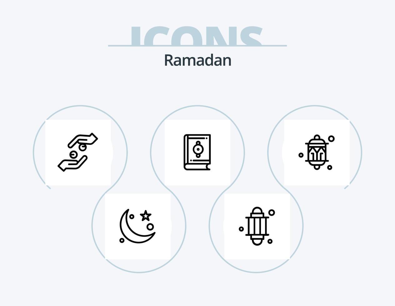 Ramadan linea icona imballare 5 icona design. Festival. celebrazione. mecca. Ramadan. Islam vettore