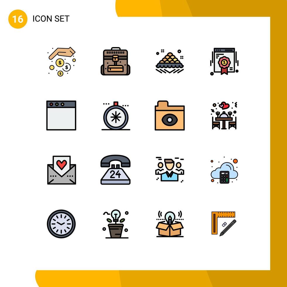 16 utente interfaccia piatto colore pieno linea imballare di moderno segni e simboli di App ragnatela dolce qualità delizioso modificabile creativo vettore design elementi
