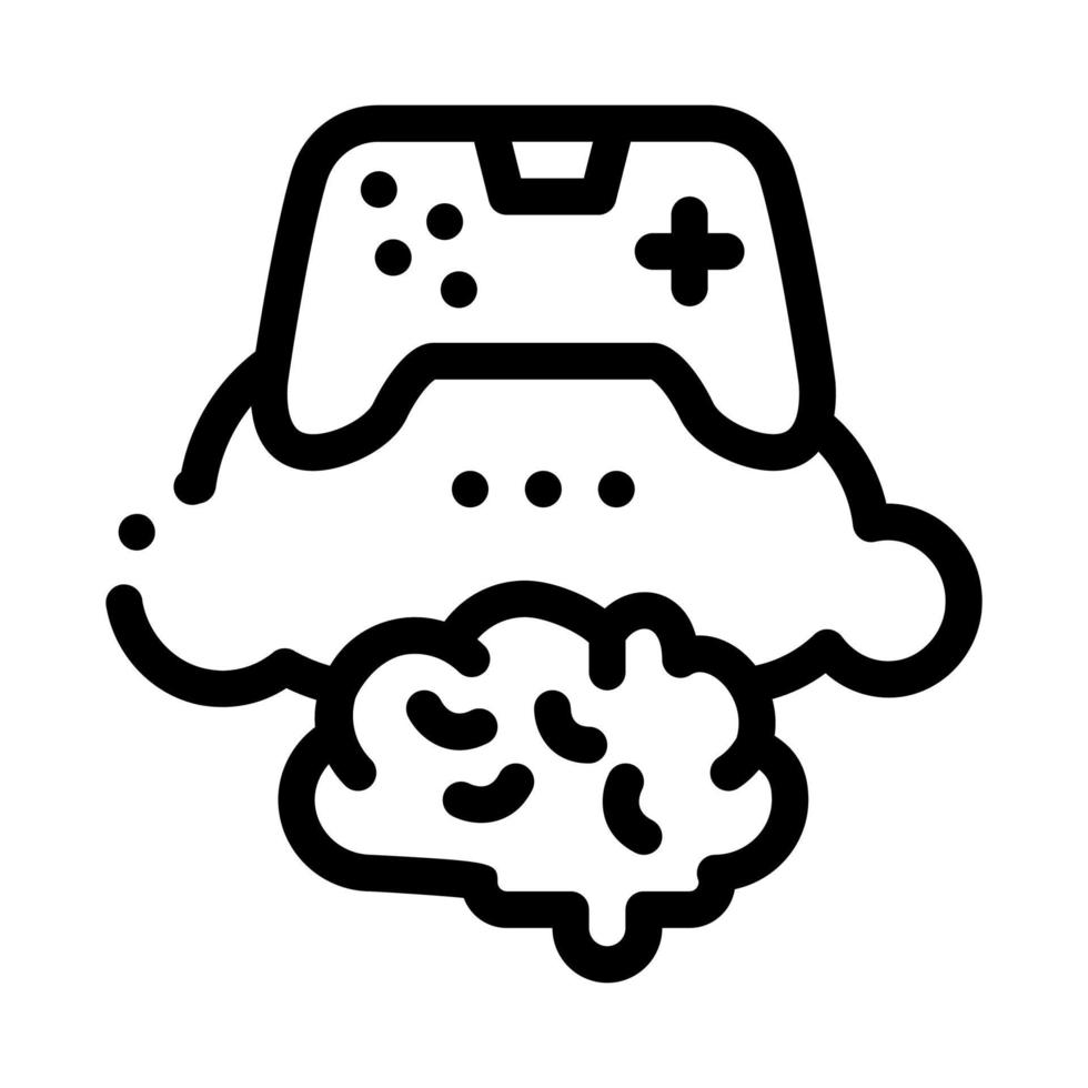 gioco cervello e nube icona vettore schema illustrazione