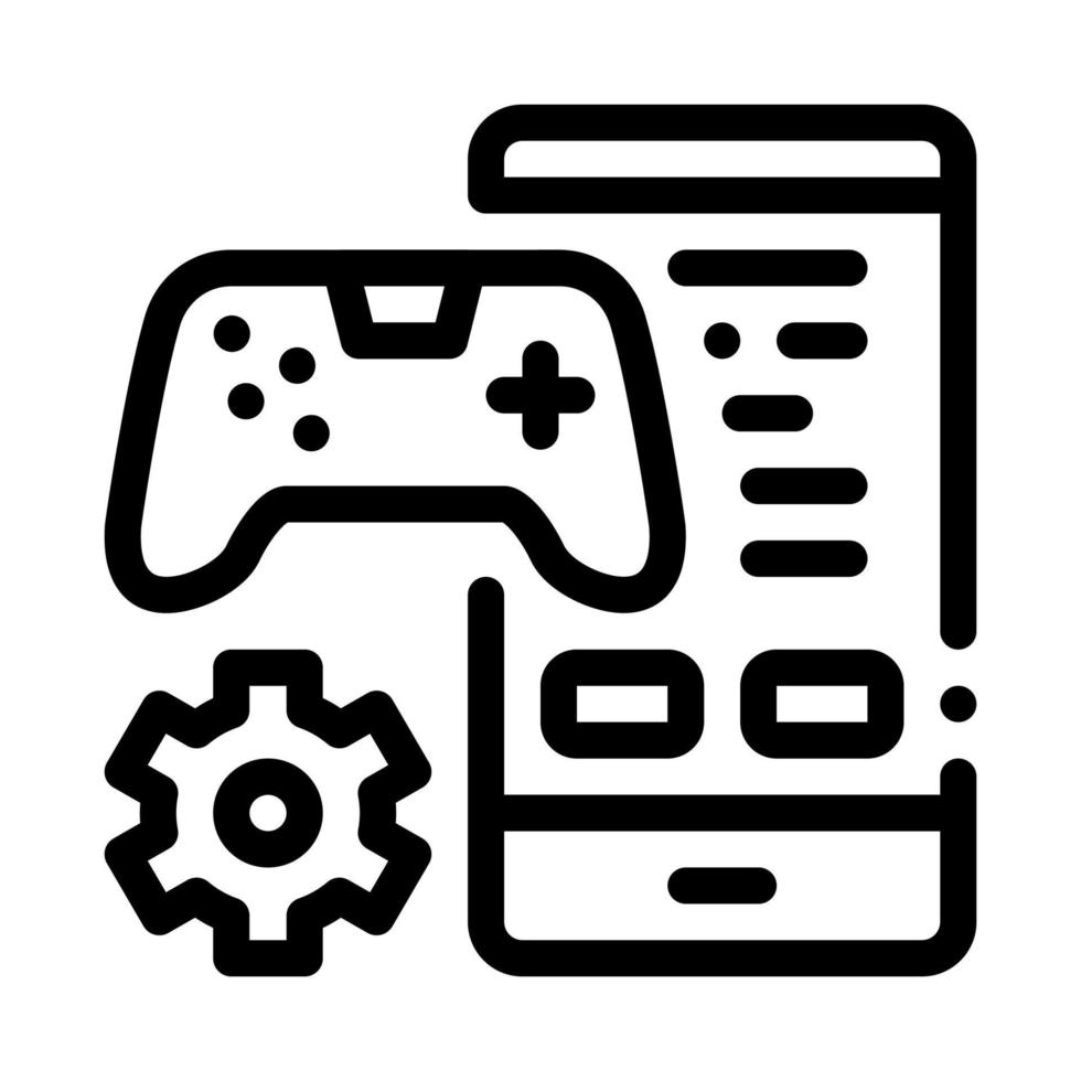 Telefono gioco App icona vettore schema illustrazione