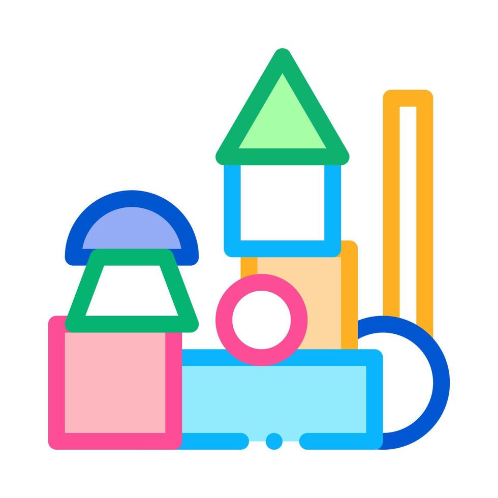 prescolastico formazione scolastica giocattoli icona vettore schema illustrazione