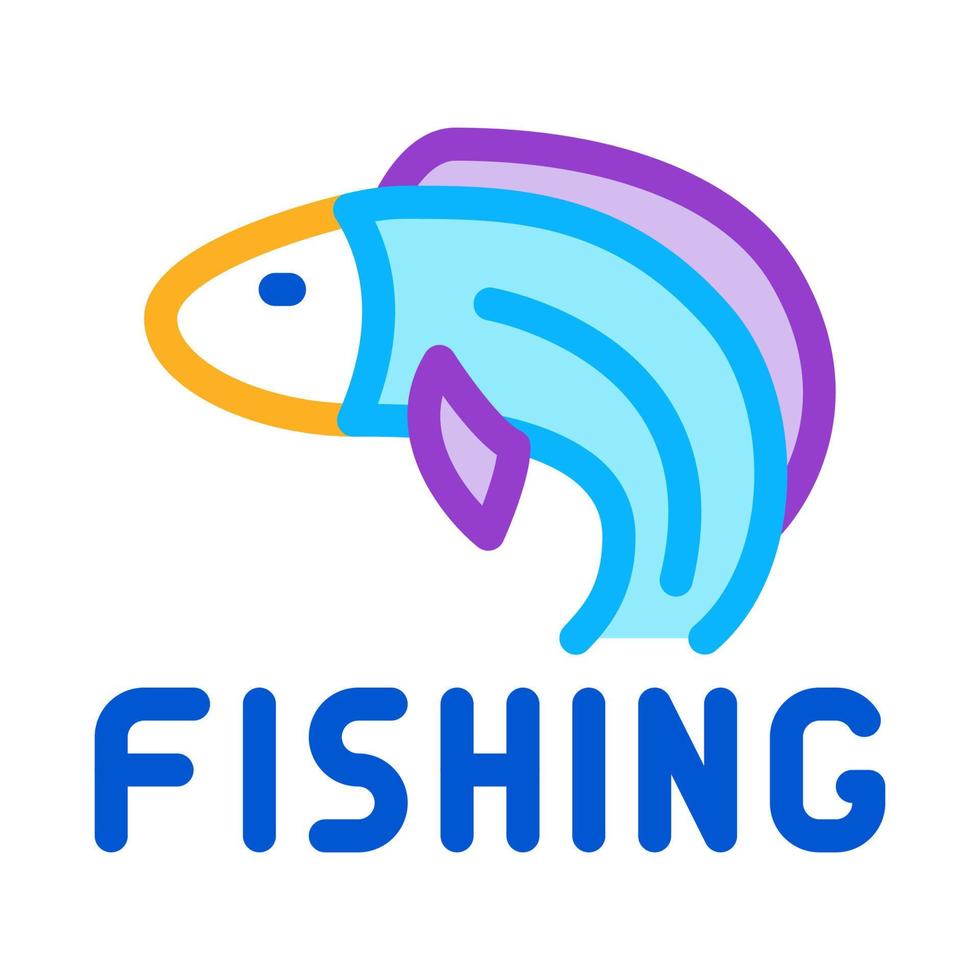 pesca attività commerciale icona vettore schema illustrazione
