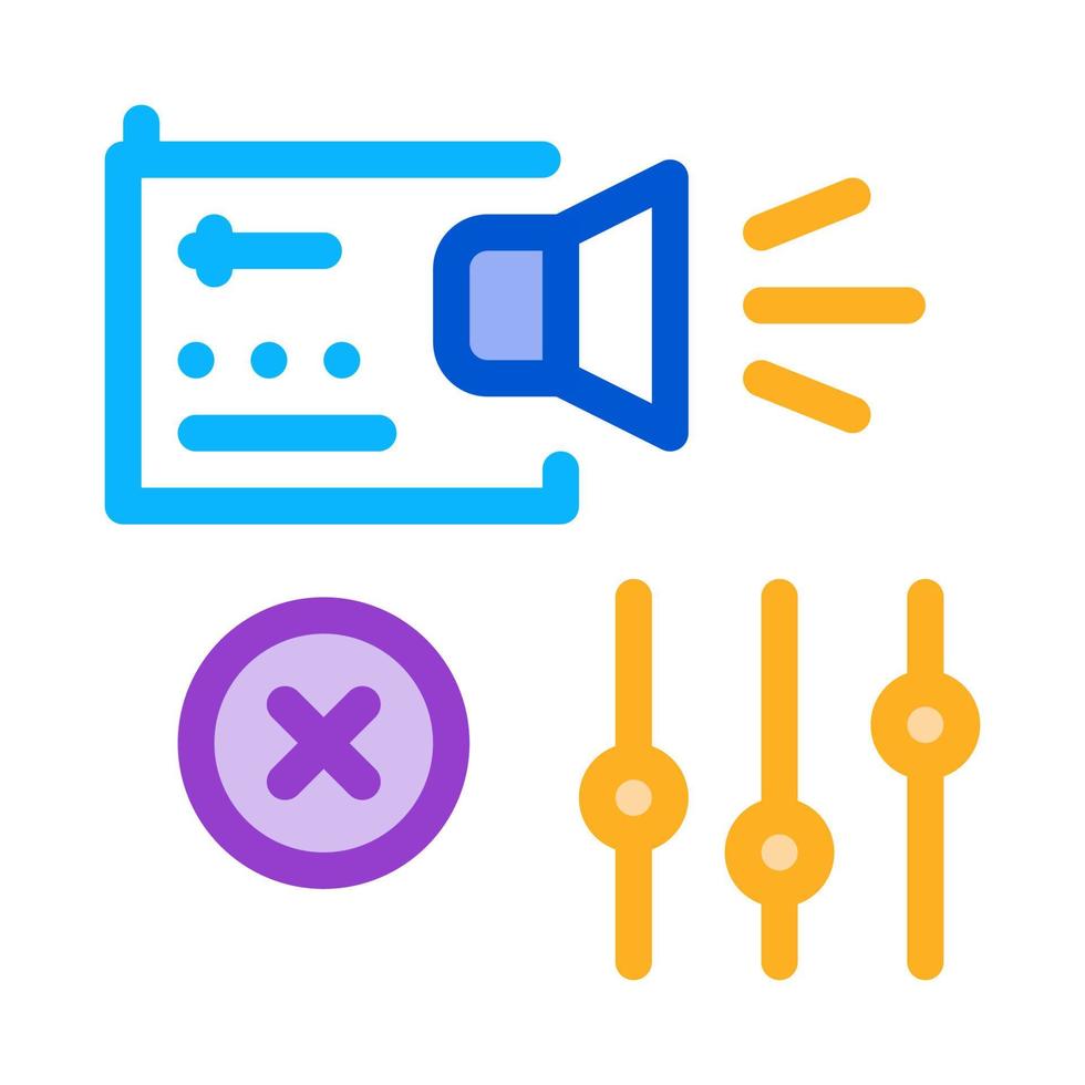 Radio suono impostazioni icona vettore schema illustrazione