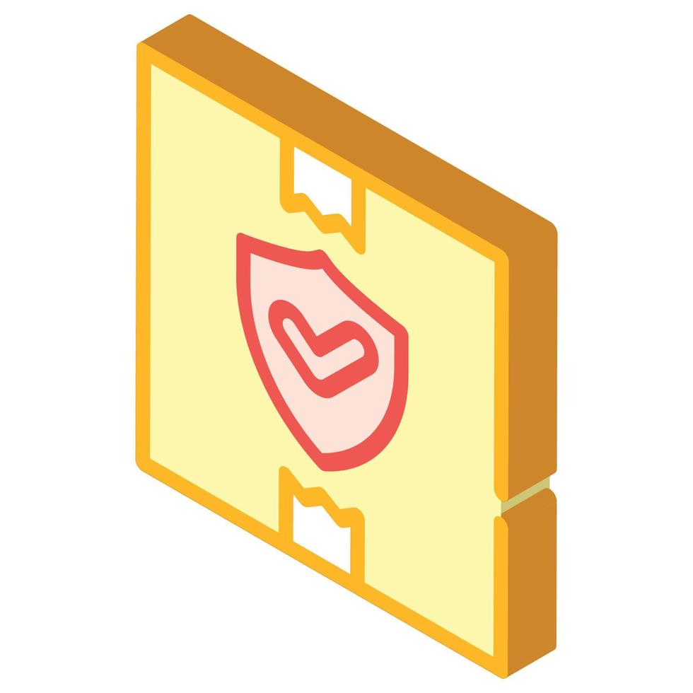scatola consegna protezione isometrico icona vettore illustrazione