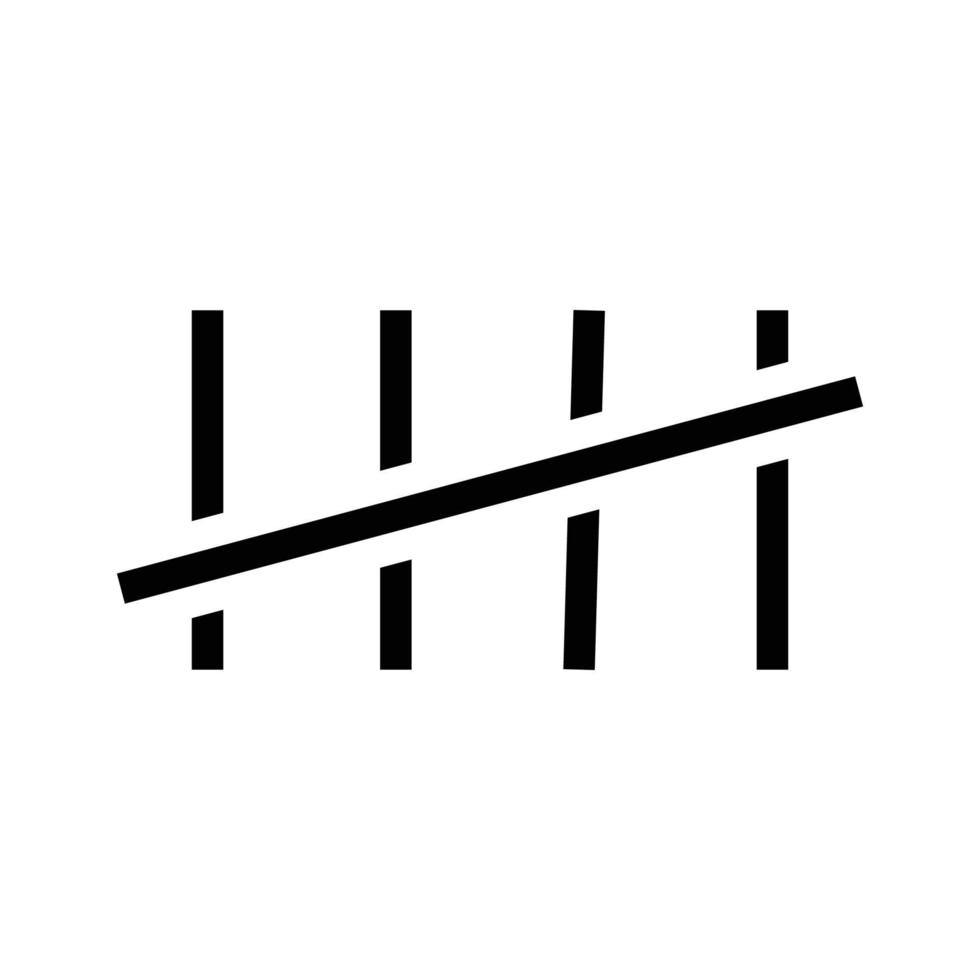 tacche prigioniero glifo icona vettore illustrazione isolato