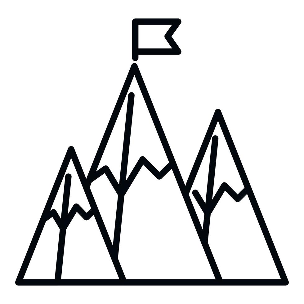 successo bandiera su montagna icona schema vettore. superiore carriera vettore