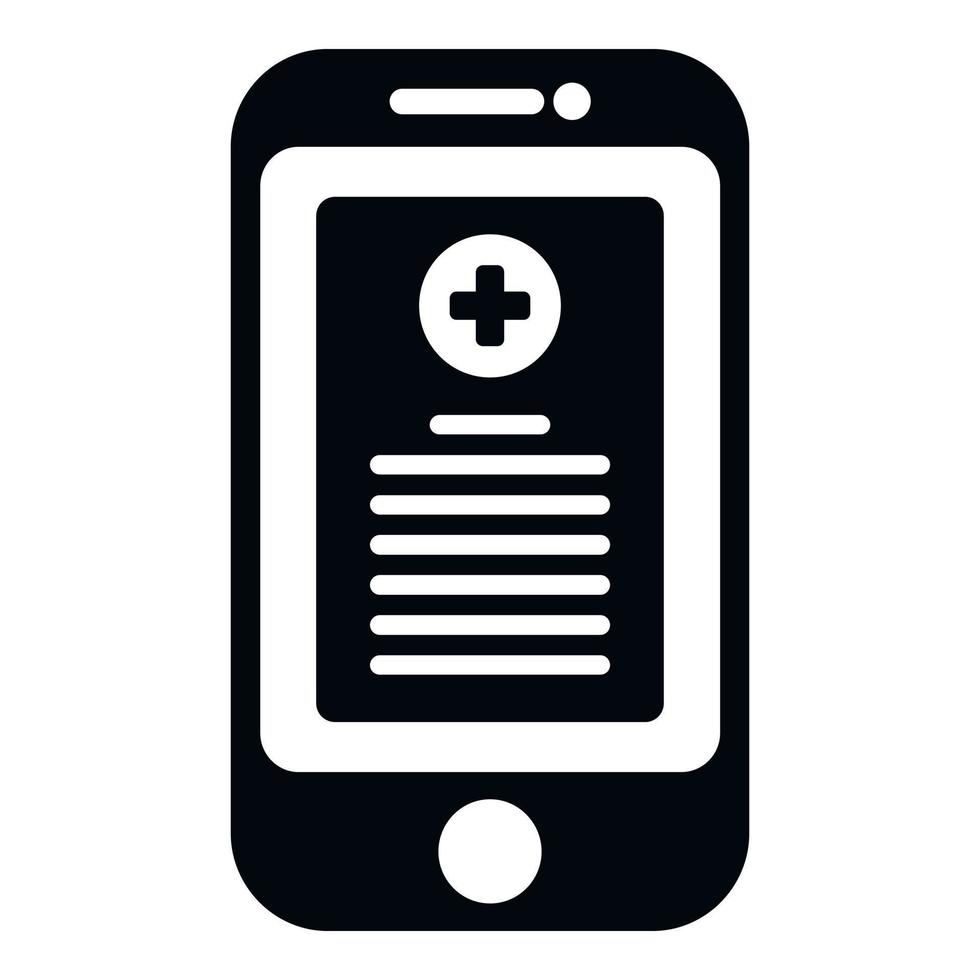 smartphone medico rapporto icona semplice vettore. paziente Salute vettore