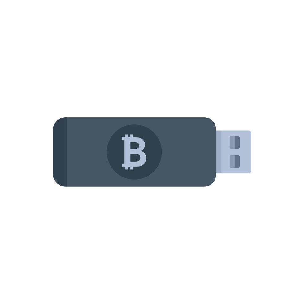 criptovaluta USB icona piatto vettore. bitcoin i soldi vettore