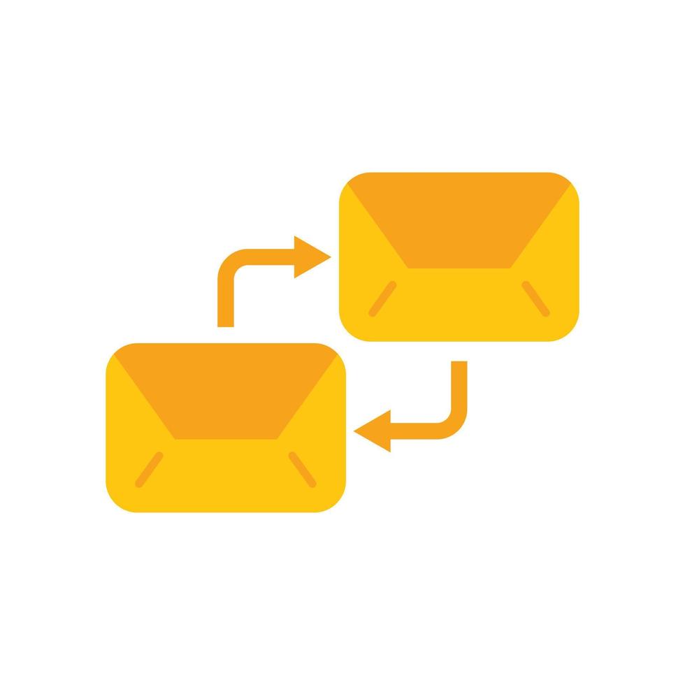 e-mail scambio icona piatto vettore. sociale mobile vettore