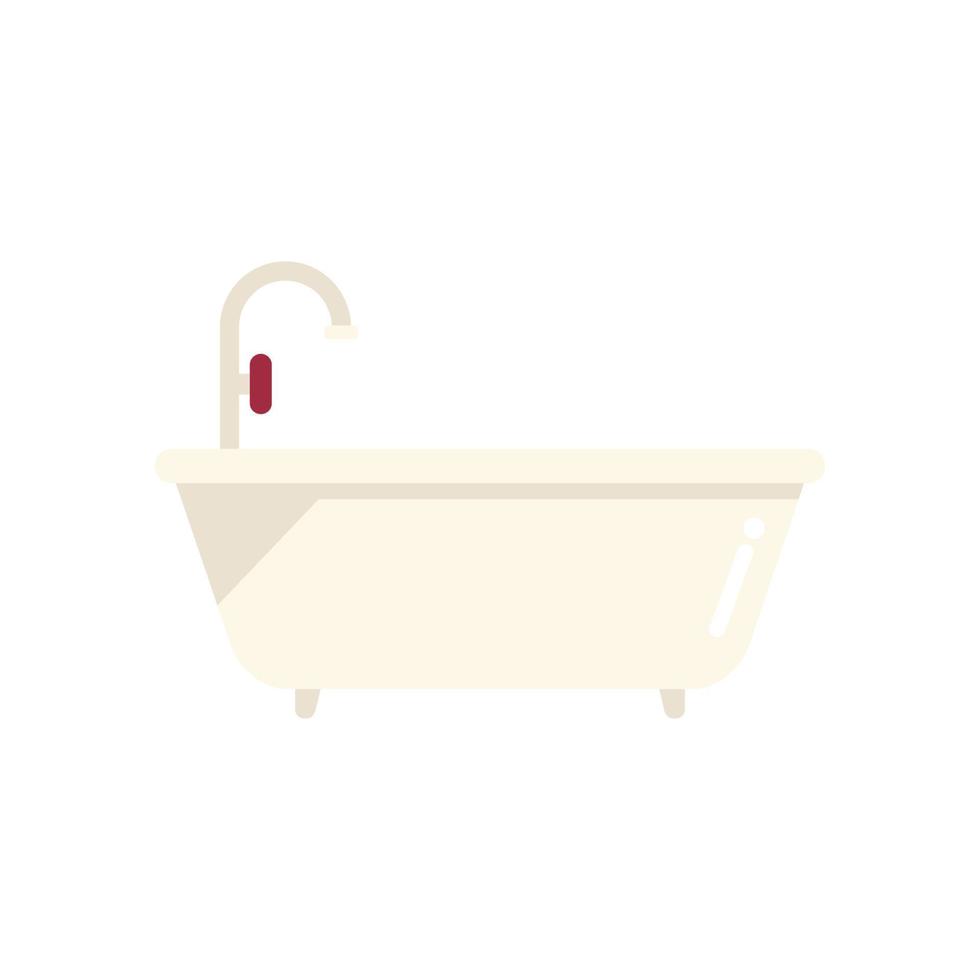 vasca da bagno icona piatto vettore. acqua tubo vettore