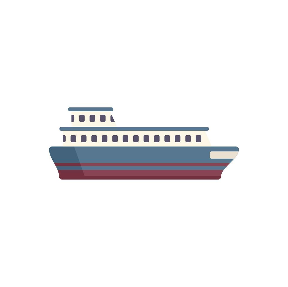 traghetto nave icona piatto vettore. fiume barca vettore