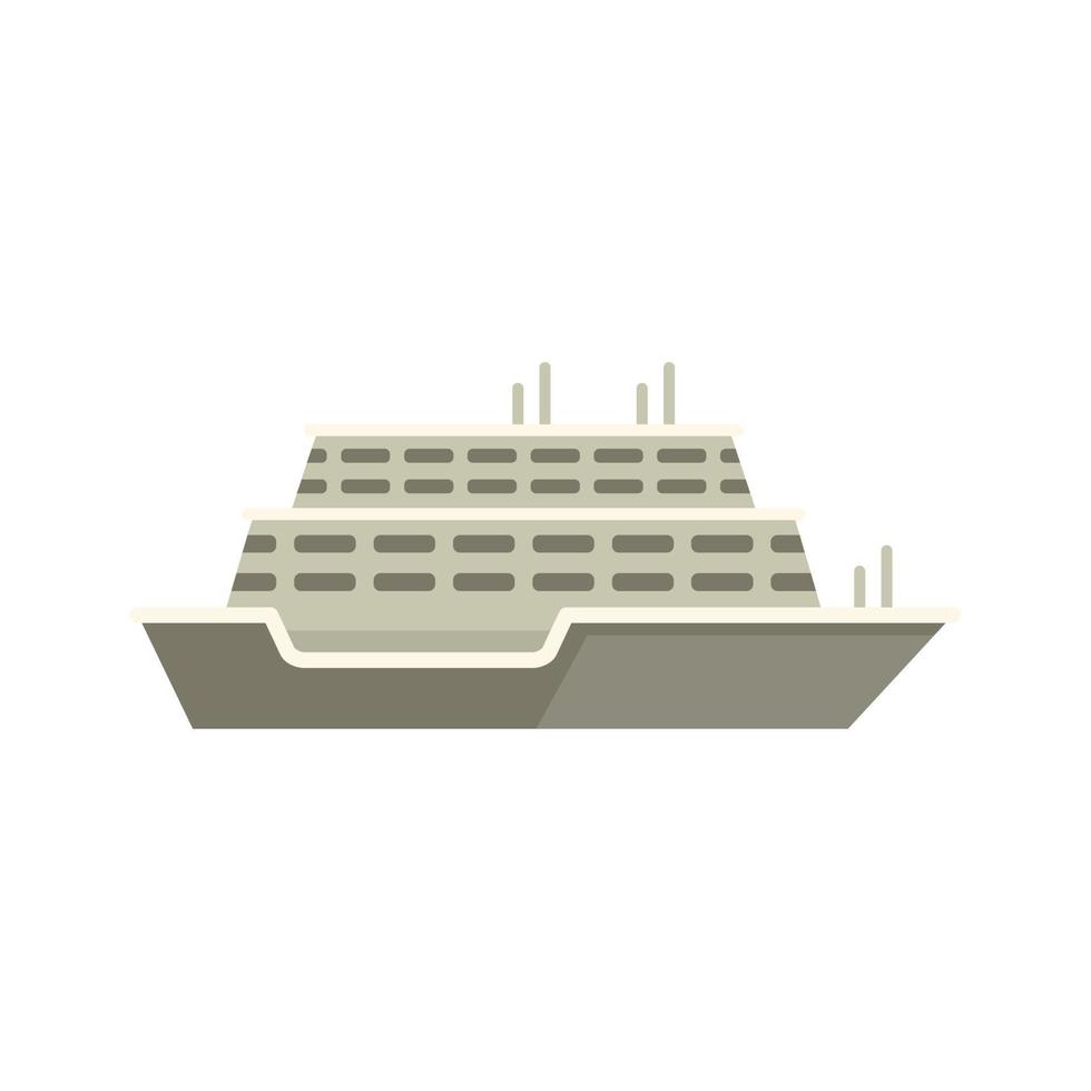 crociera traghetto icona piatto vettore. nave fiume vettore