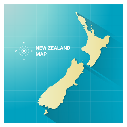Mappa della Nuova Zelanda vettore