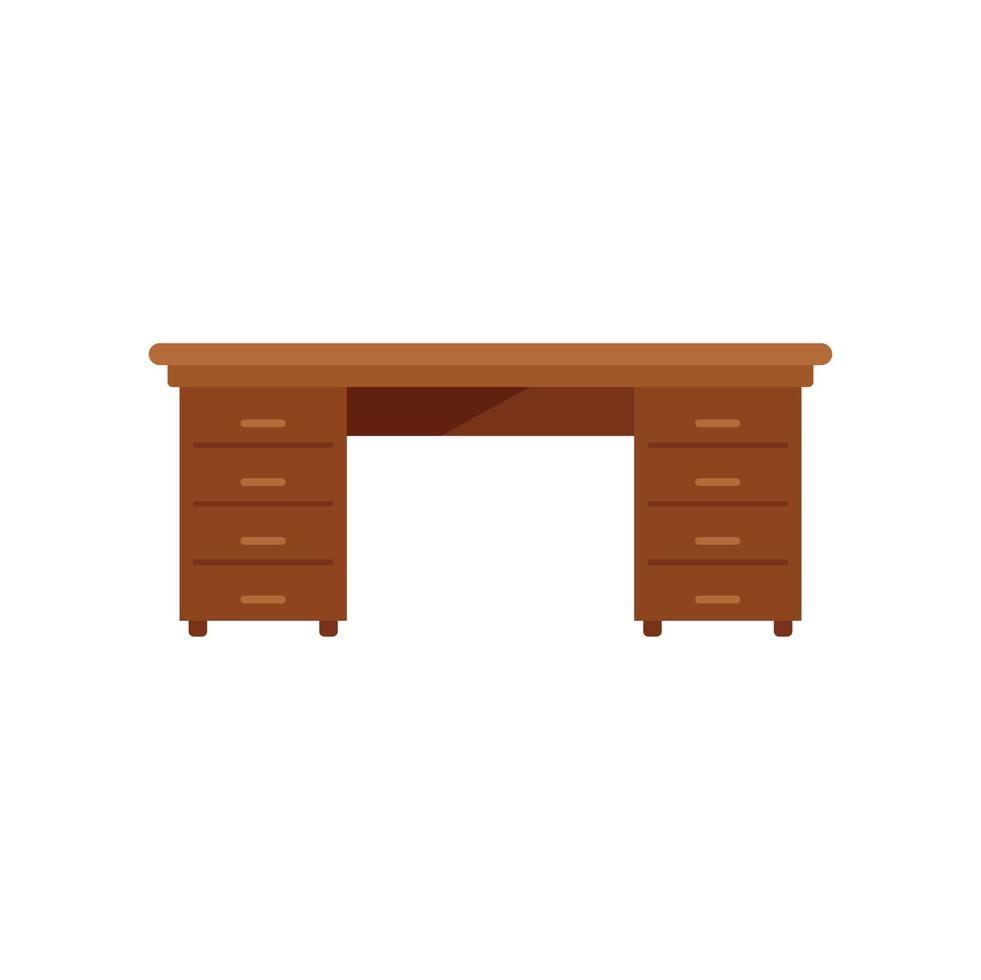 piccolo tavolo icona piatto vettore. legna mobilia vettore