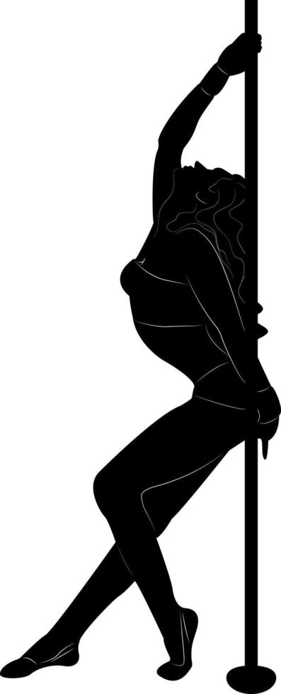 fitness. polo danza. silhouette di un' ragazza e un' polo su un' bianca sfondo. pilone. logo. vettore