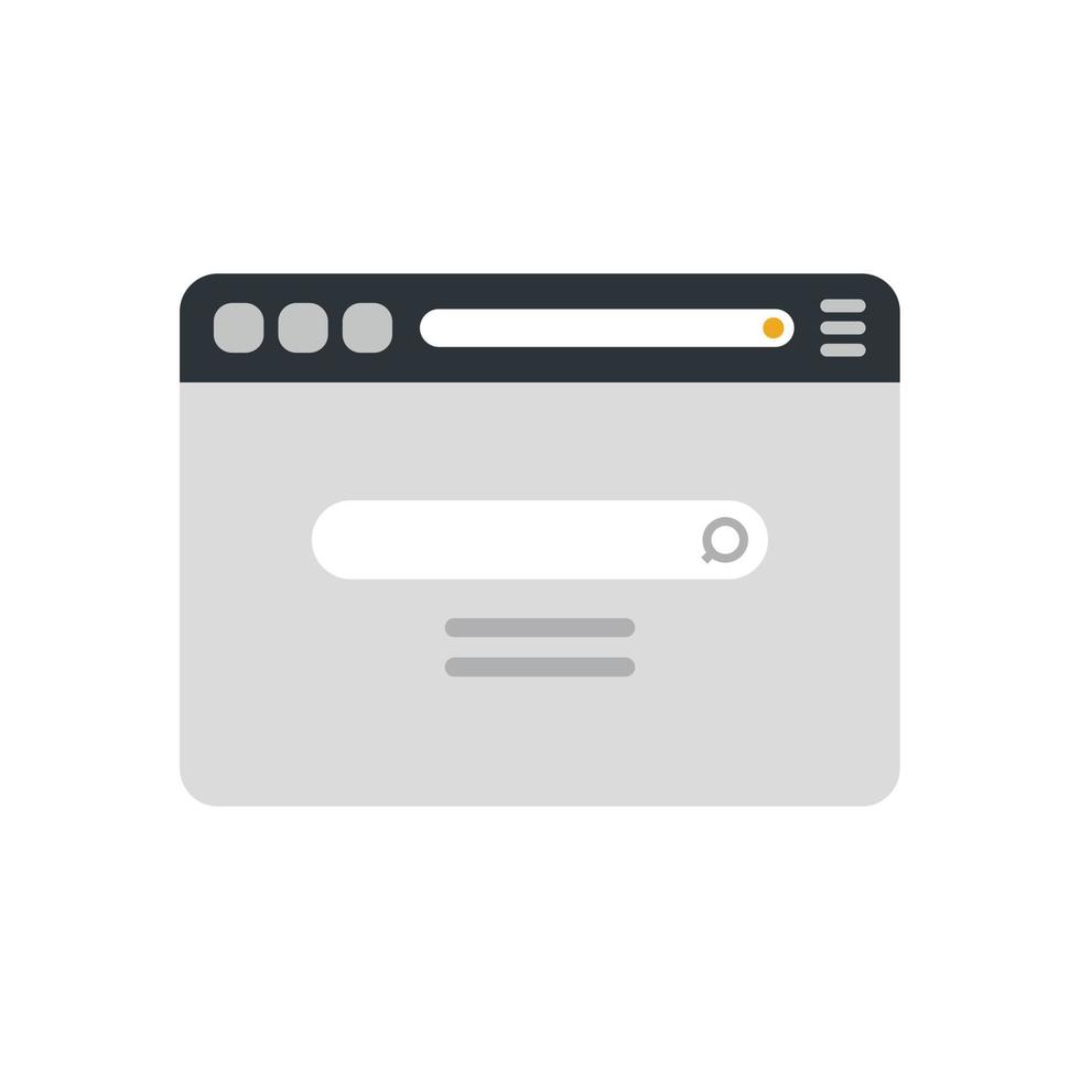 il computer portatile del browser icona piatto vettore. Internet computer vettore