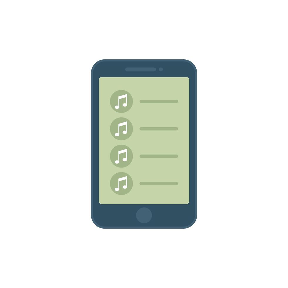 Telefono App canzoni icona piatto vettore. musica canzone vettore