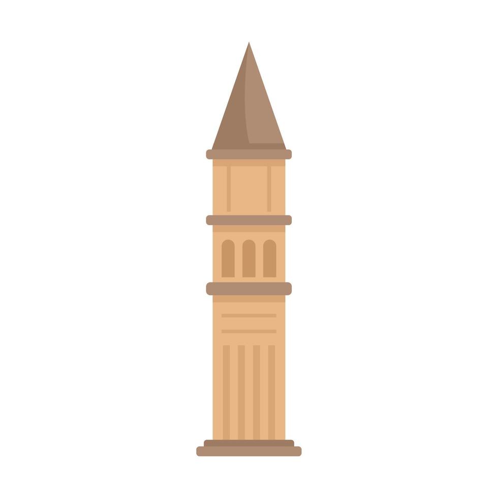 città Torre icona piatto vettore. paesaggio edificio vettore