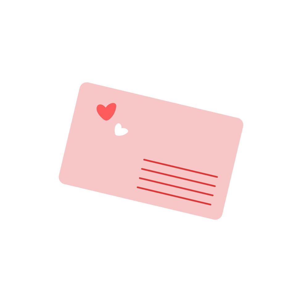 vettore scarabocchio rosa cartolina. carino lettera con cuore. San Valentino giorno clipart.