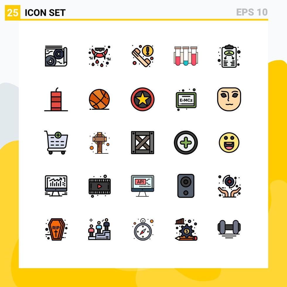 impostato di 25 moderno ui icone simboli segni per attività commerciale Piano laboratorio chiamata scienza test modificabile vettore design elementi