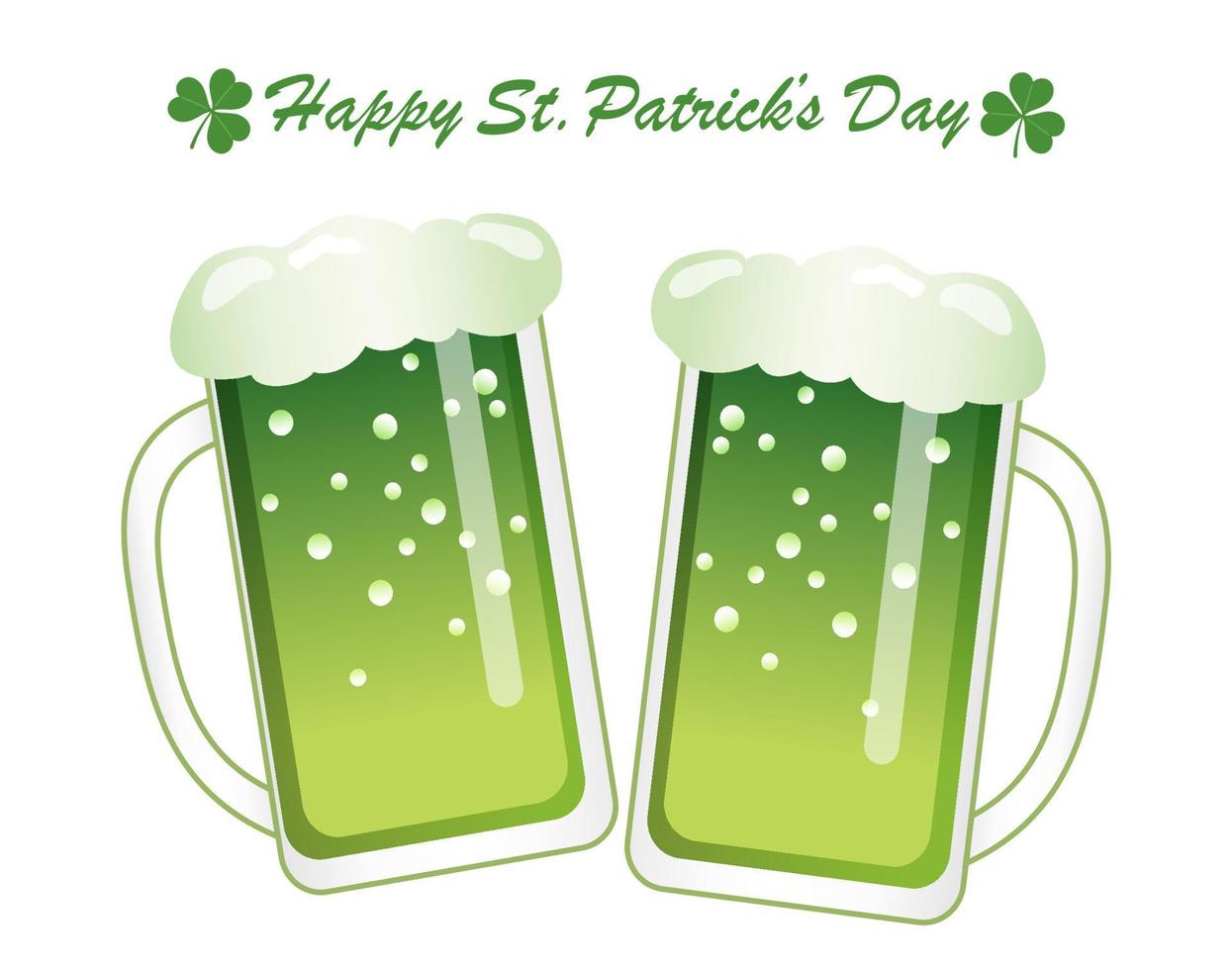 vettore st. patricks giorno verde birra tazze illustrazione isolato su un' bianca sfondo.