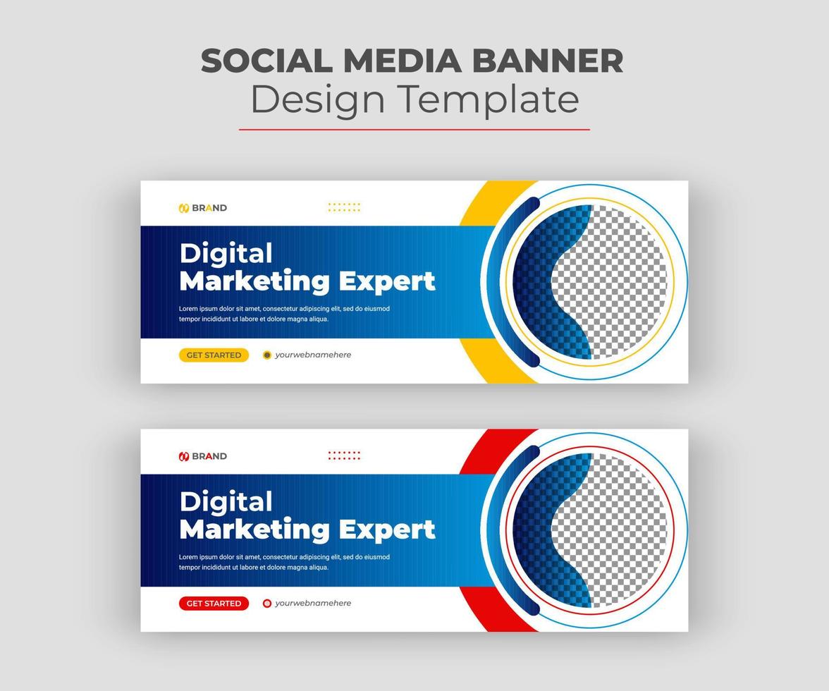 digitale marketing Facebook copertina e ragnatela bandiera design vettore
