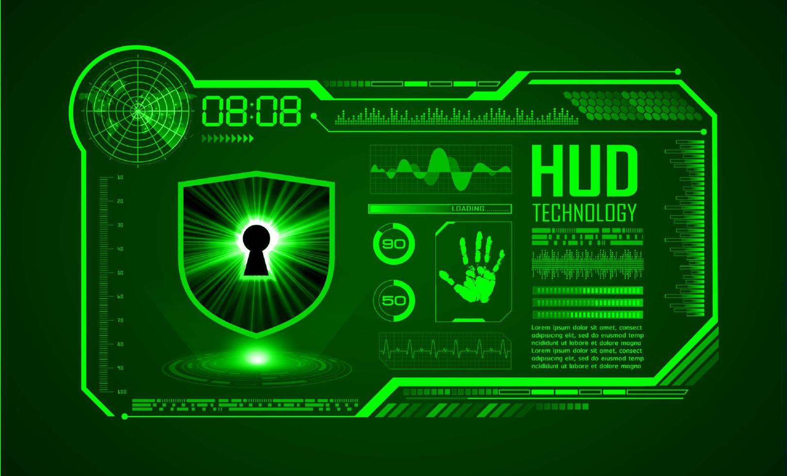 moderno hud tecnologia schermo sfondo vettore