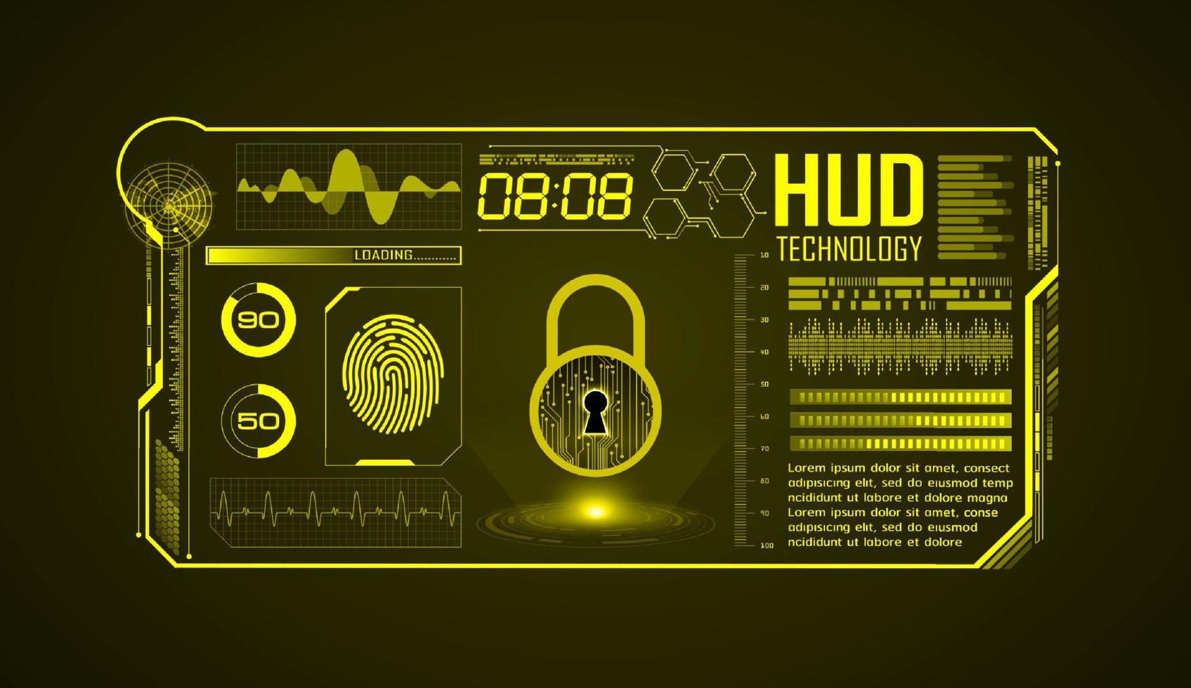 moderno hud tecnologia schermo sfondo vettore