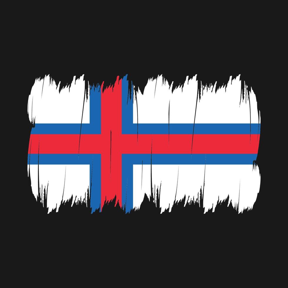 Faroe isole bandiera spazzola vettore