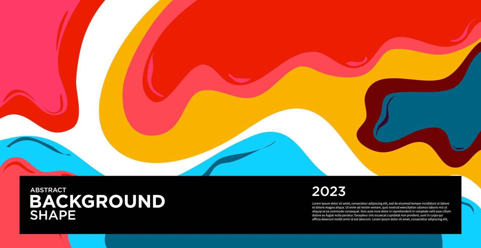 nuovo anno 2023 design modello con fluido colorato astratto, colorato sfondo, manifesto, volantino, sociale media vettore