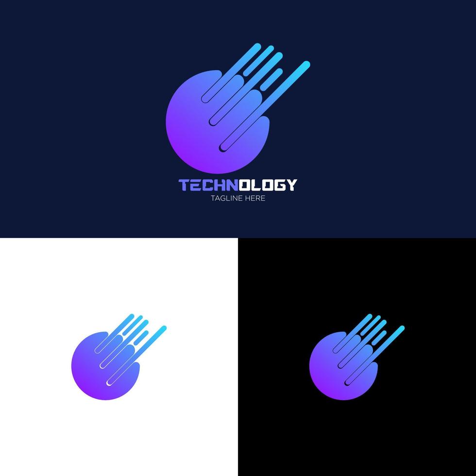 illustrazione tecnologia logo design. digitale tecnologia. cervello logo modello. astratto vettore logo