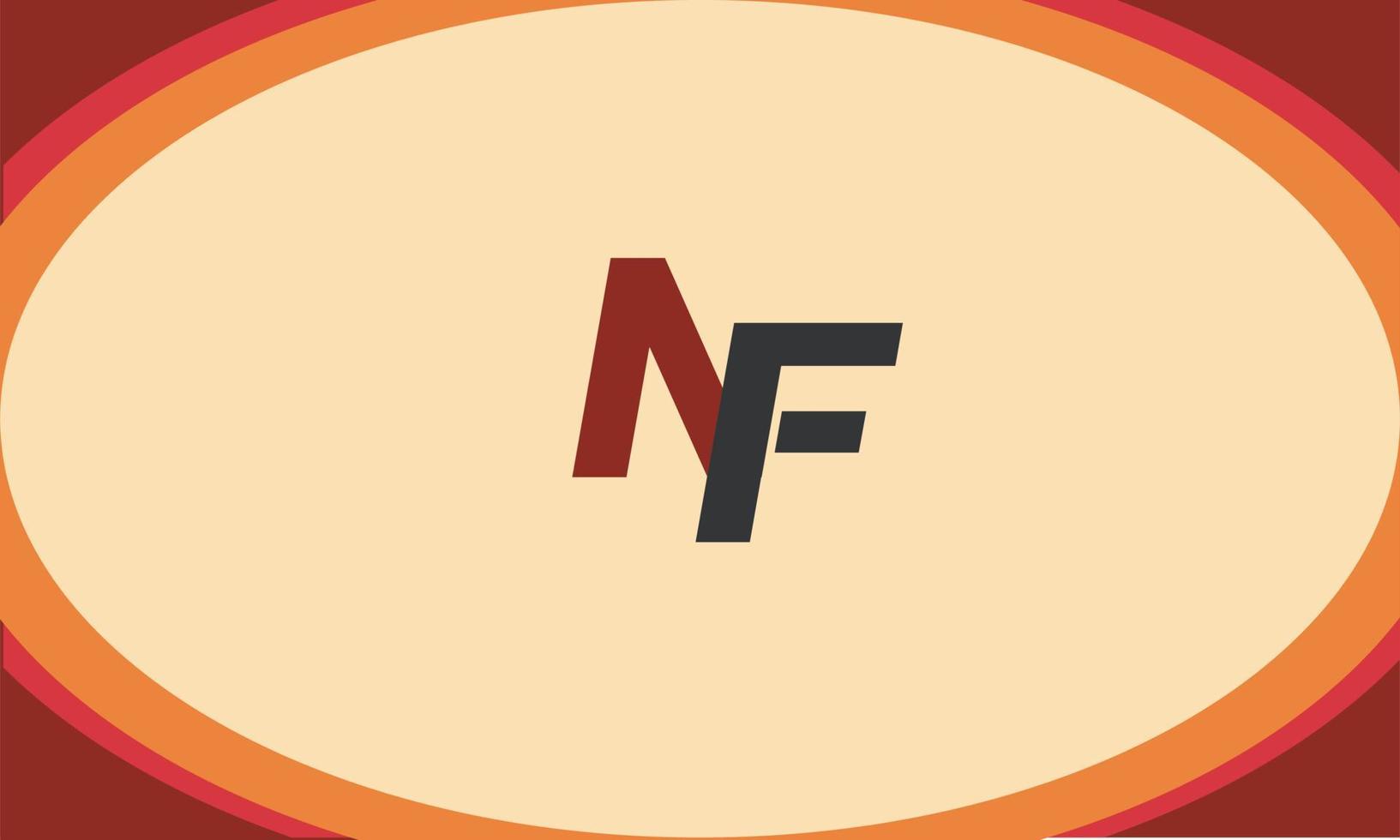 alfabeto lettere iniziali monogramma logo nf, fn, n e f vettore