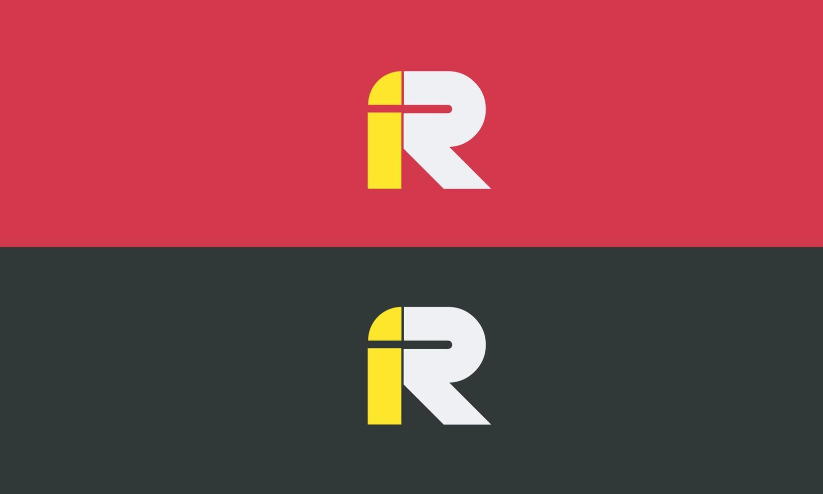alfabeto lettere iniziali monogramma logo fr, rf, f e r vettore