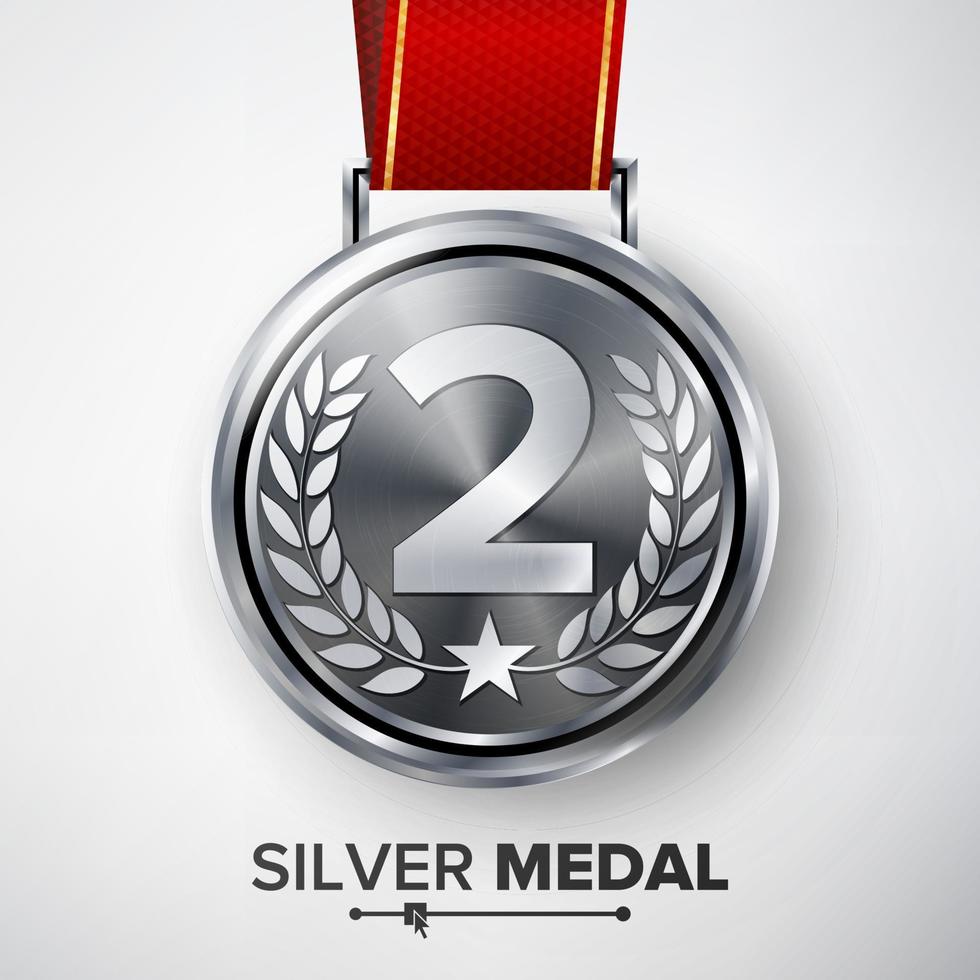 argento medaglia vettore. vettore