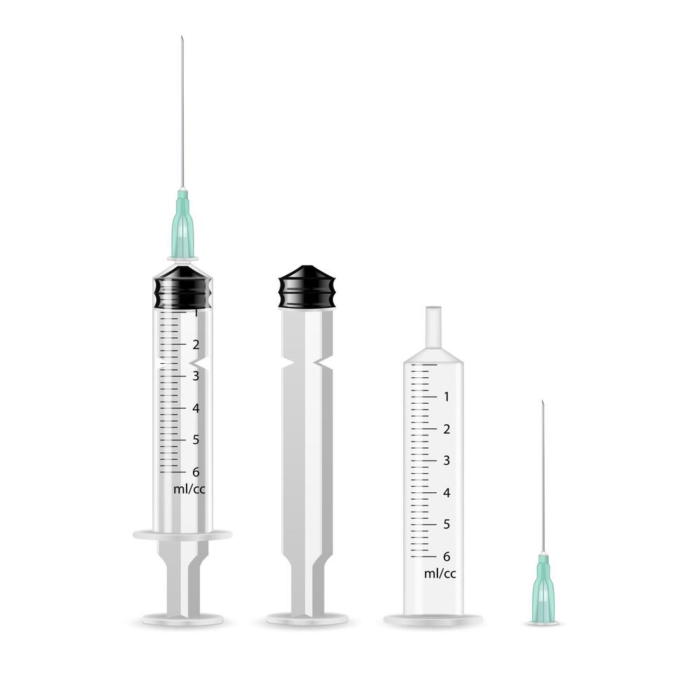 vettore plastica medico siringa isolato