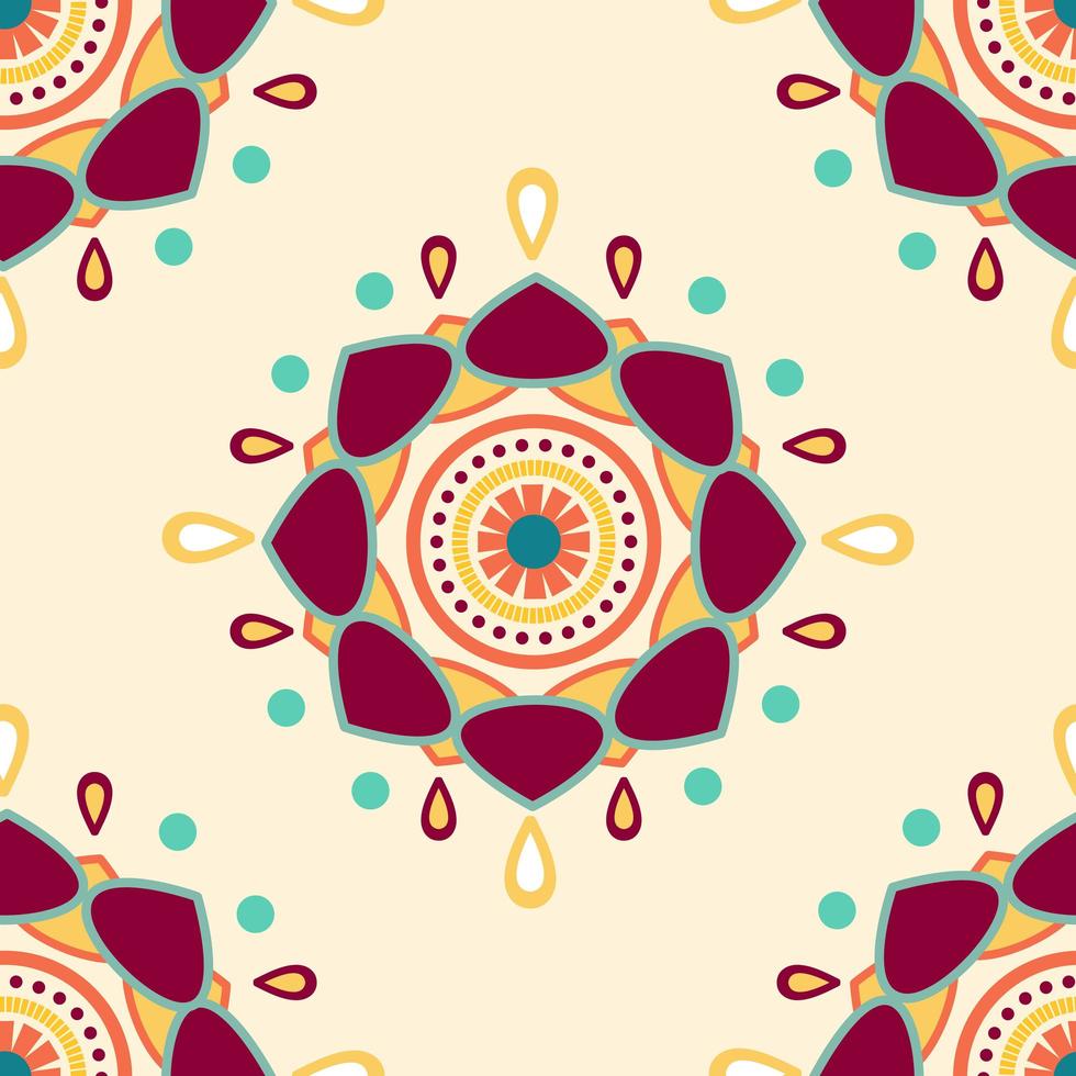 Seamless pattern di mandala astratti colorati vettore