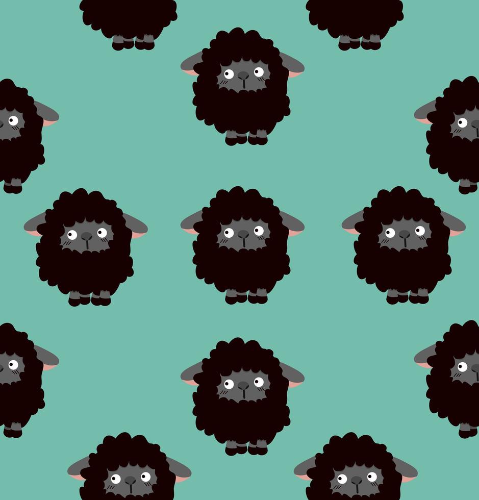 seamless pattern di pecora nera vettore