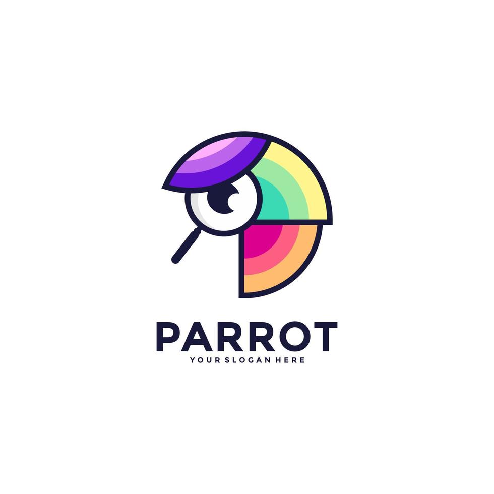 pappagallo logo colorato vettore illustrazione.
