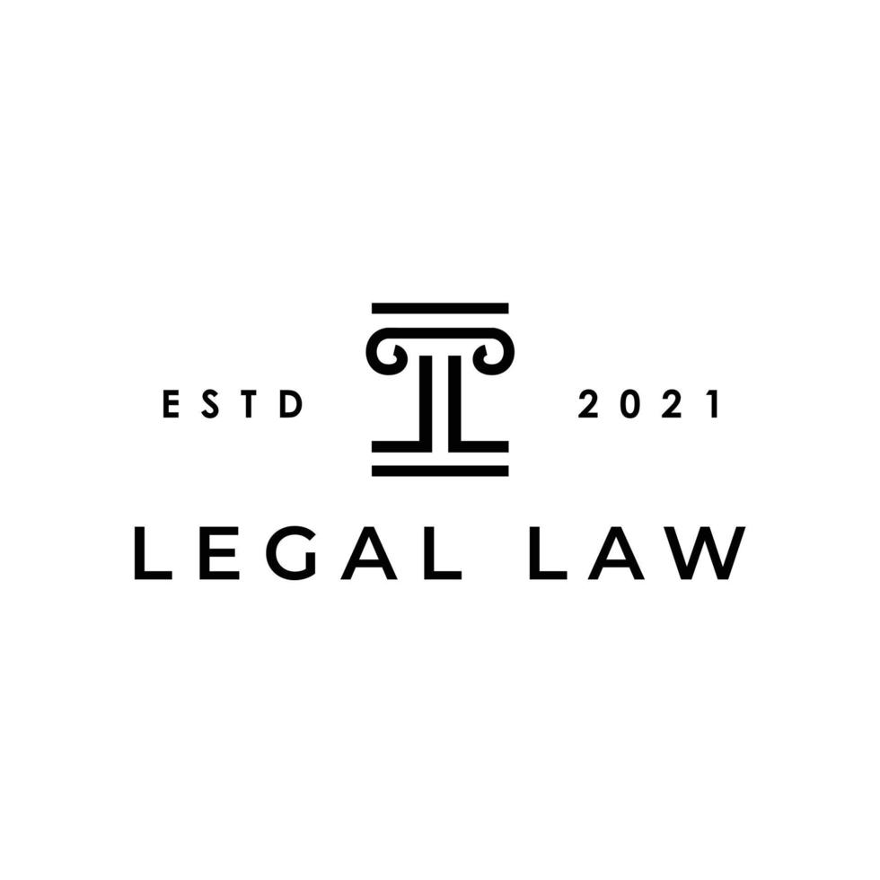 iniziale lettera ll pilastro colonna per legale legge logo design ispirazione vettore